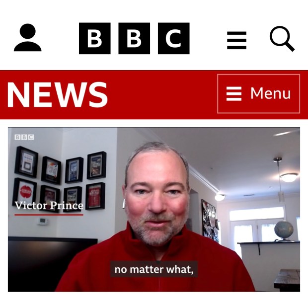 Victor Prince speaking on BBC News